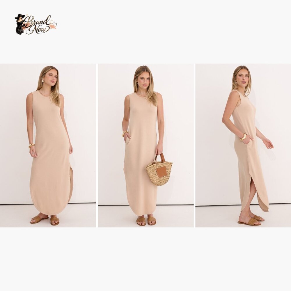 Rayon Polyester Elastane Maxi Dress Sleeveless Ca… - image 7